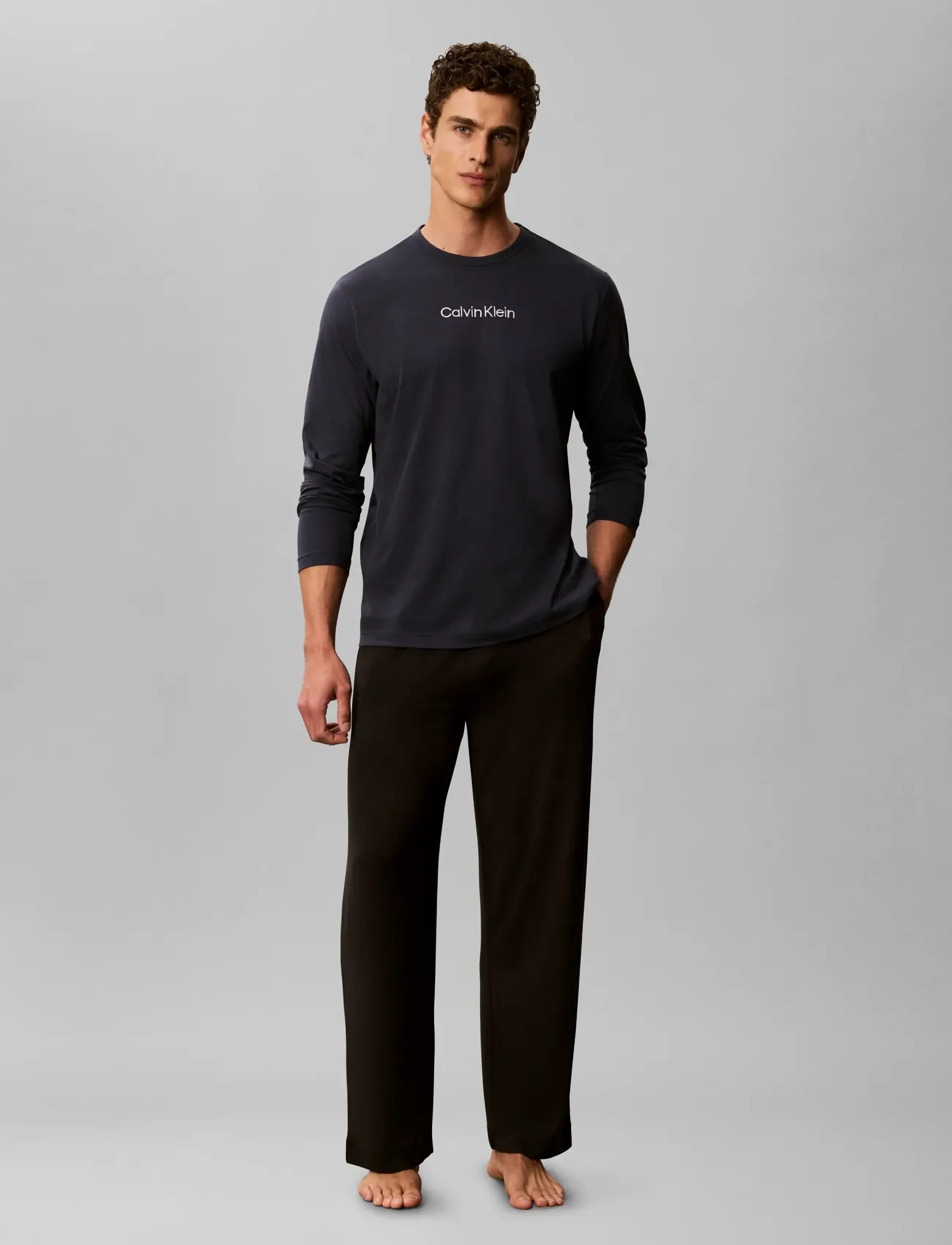 Calvin Klein L/S CREW NECK - T-Shirts - BLUE NIGHTS / navy