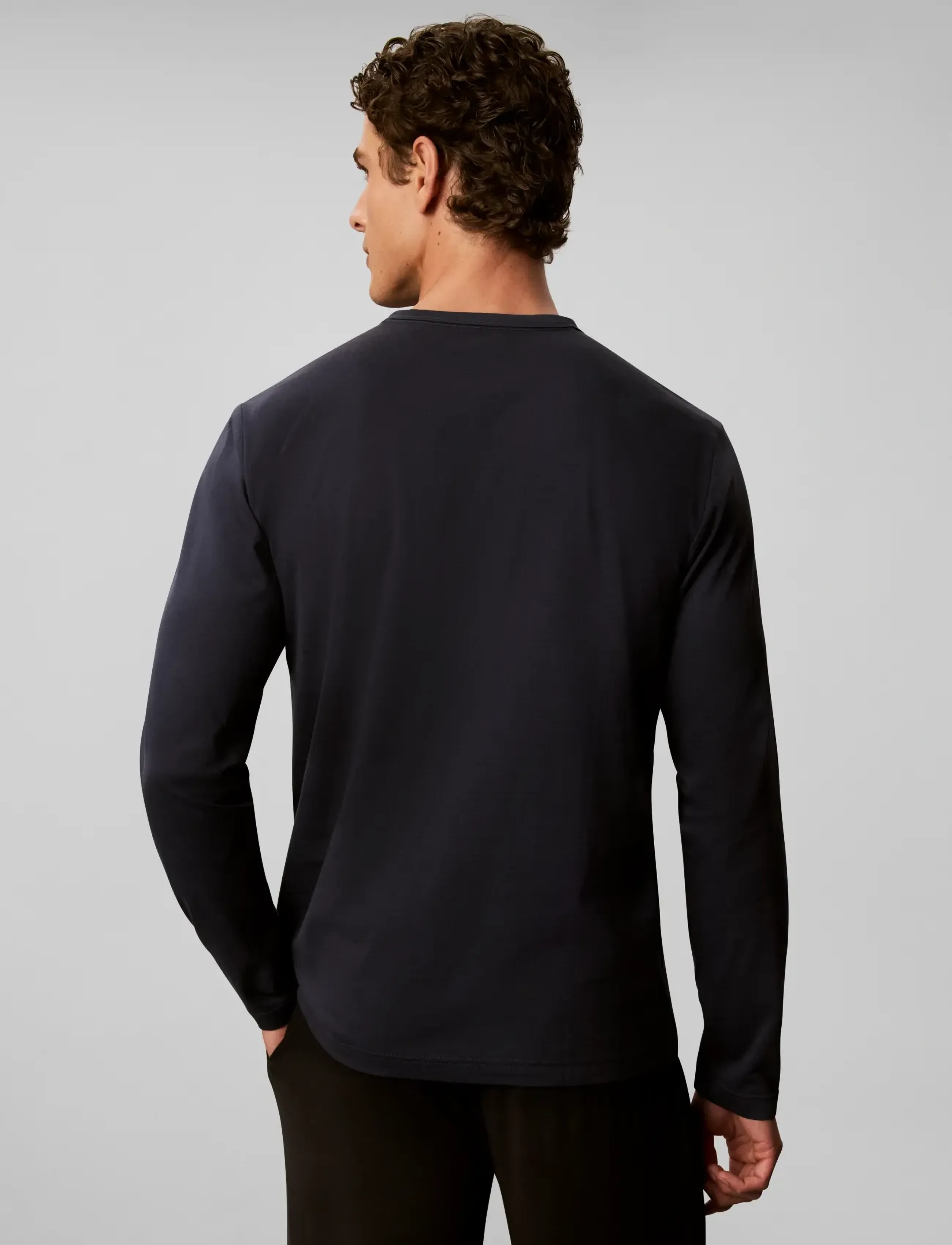 Calvin Klein - L/S CREW NECK - langärmelige t-shirts - blue nights - 2