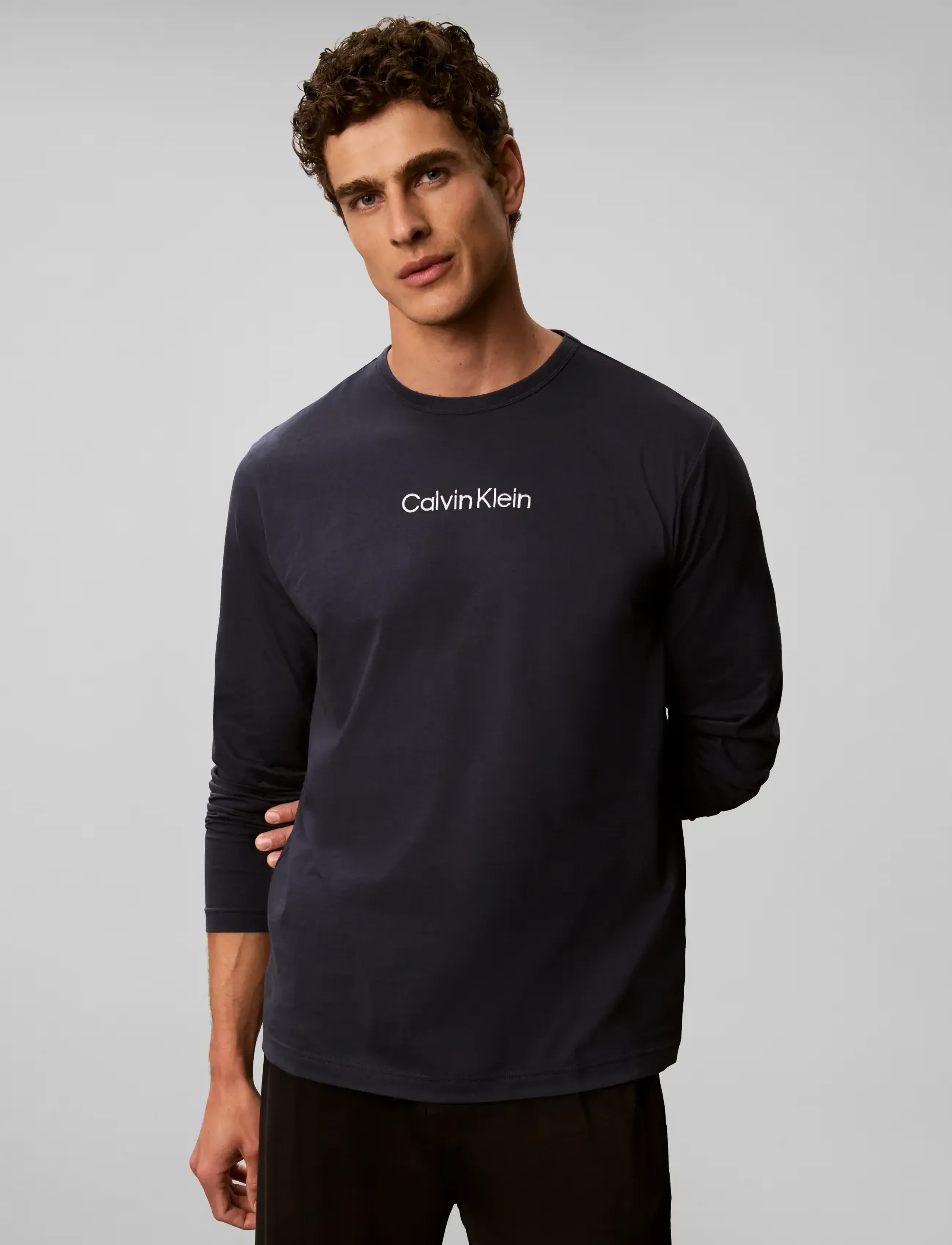Calvin Klein - L/S CREW NECK - langärmelige t-shirts - blue nights - 3