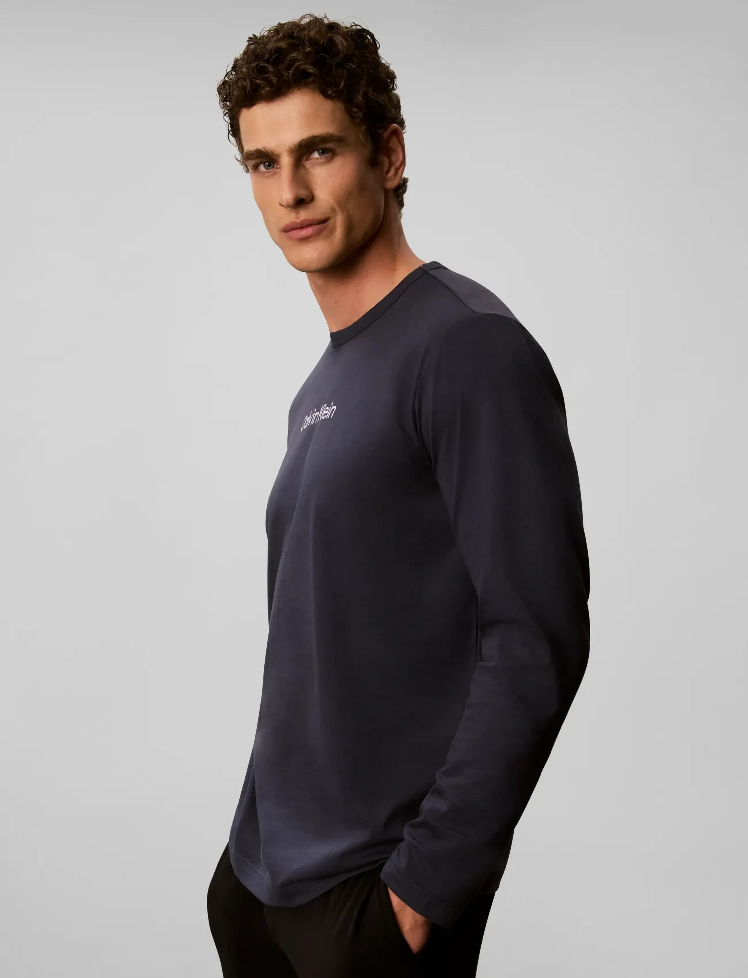 Calvin Klein - L/S CREW NECK - langärmelige t-shirts - blue nights - 5