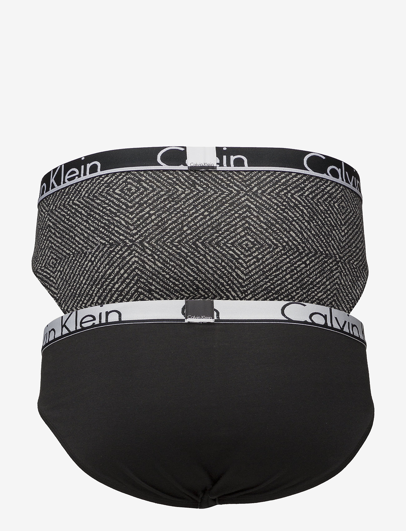 Calvin Klein - HIP BRIEF 2PK - gravel box print black/black solid - 1