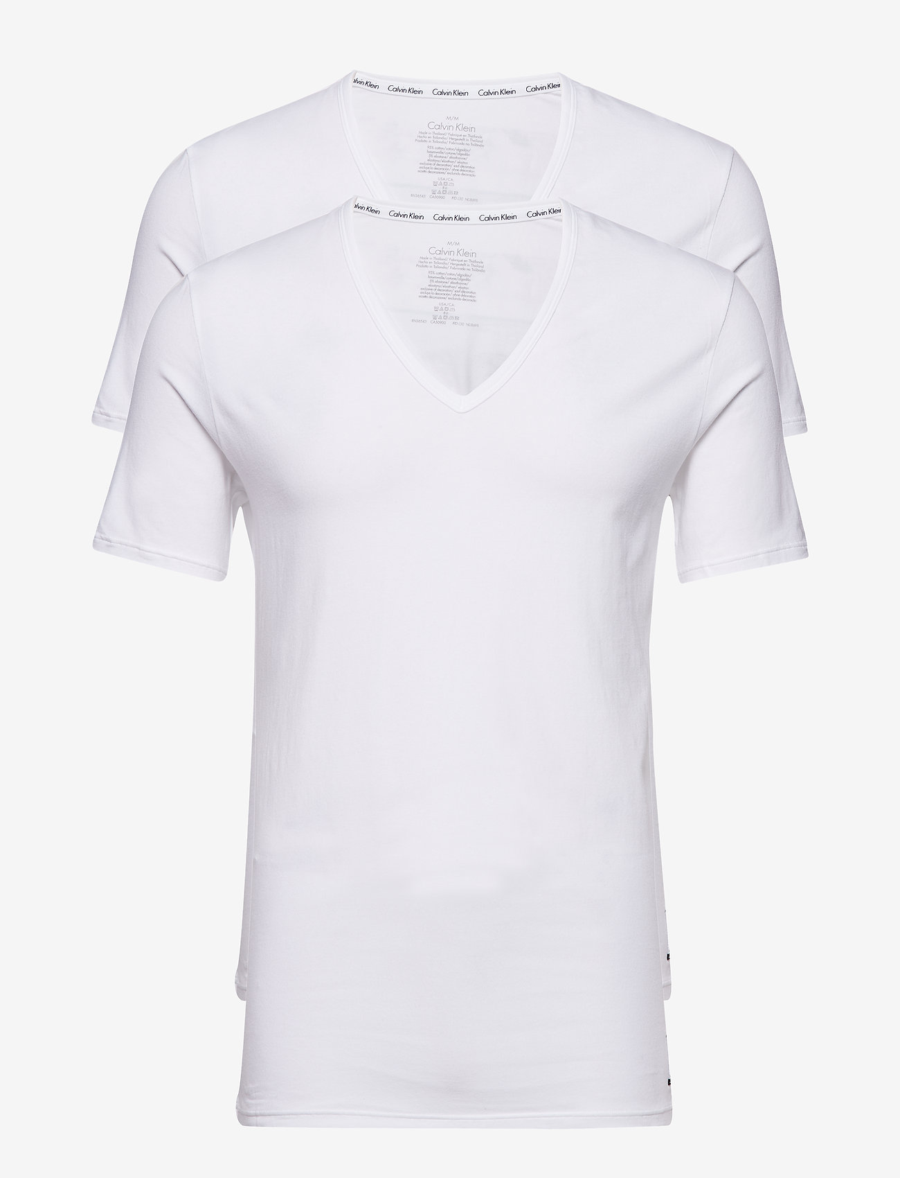 Calvin Klein - 2P S/S V NECK T SLIM FIT - white / white - 0