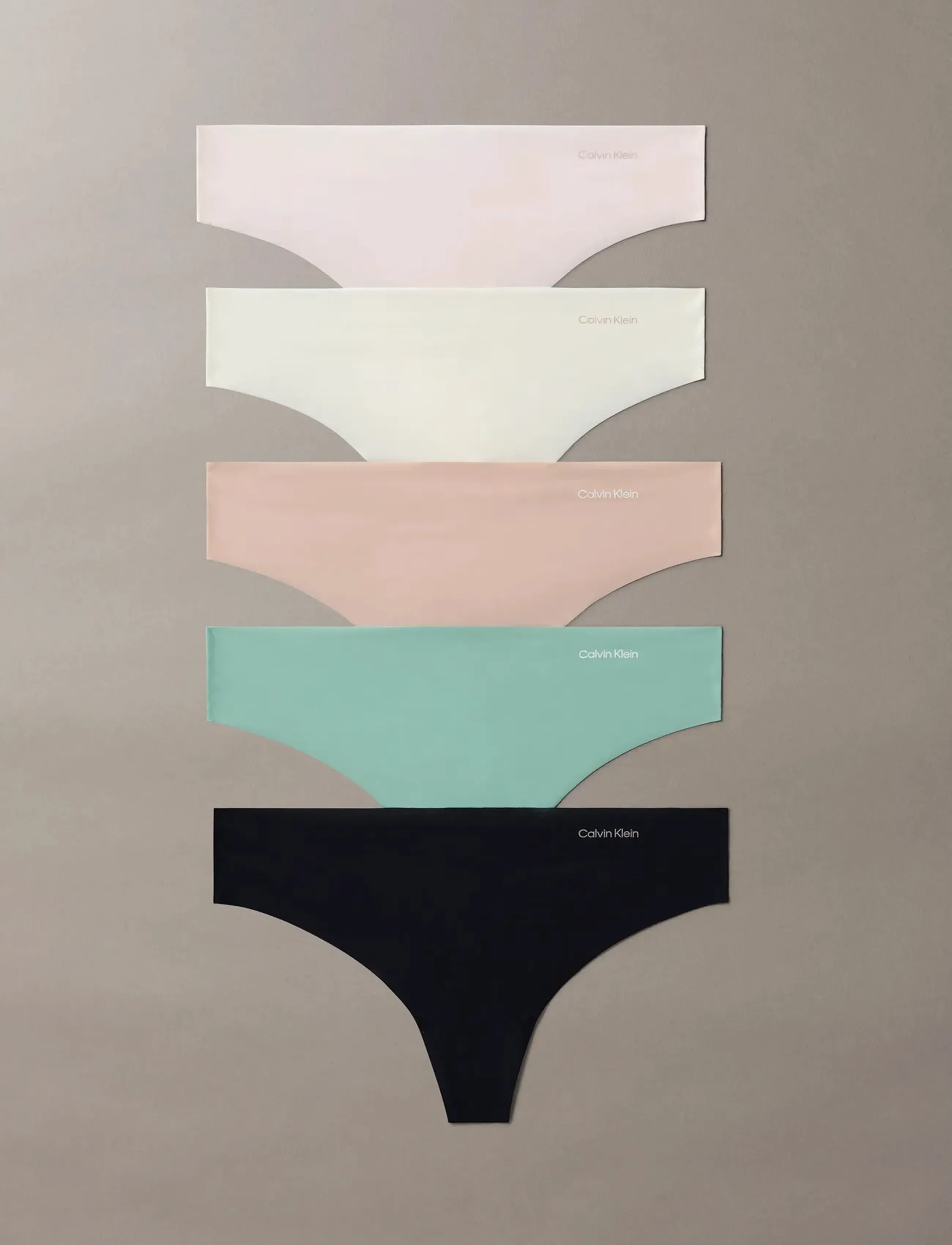 Calvin Klein - THONG 5PK - seamless trosor - charming green nymphs thigh black i - 3
