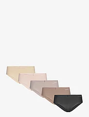 Calvin Klein - 5 PACK HIPSTER - nahtlose slips - blk/cavernstone/grysand/subd/cedar - 0