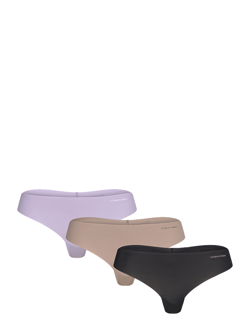 Calvin Klein - THONG 3PK - stringtrusser - black/cinder/lilac quartz - 1