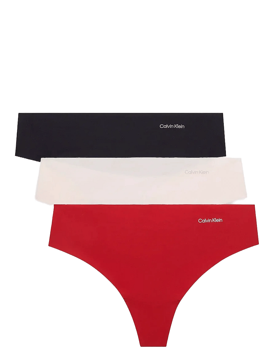 Calvin Klein - THONG 3PK - tangas - red stamp/nymph thigh/ black - 0