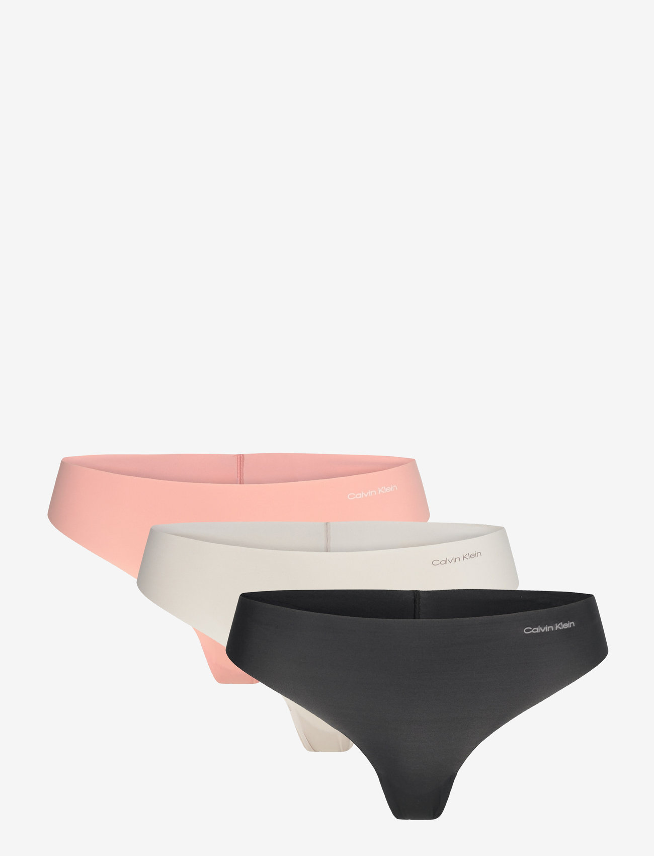 Calvin Klein - THONG 3PK - stringtrusser - black/wind chime/luminous peach - 0