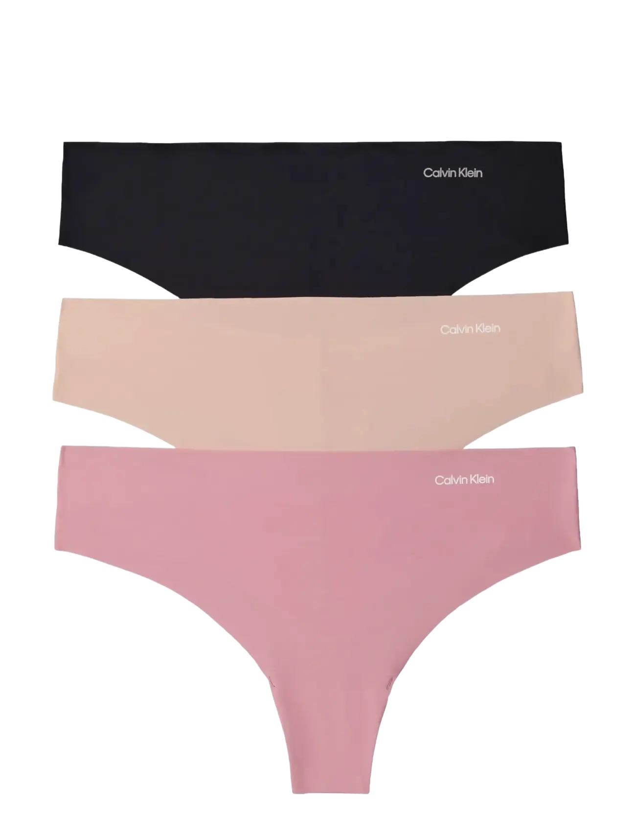 Calvin Klein THONG 3PK - Underkläder - BLACK  CEDAR  SOFT MAUVE / pink/rose