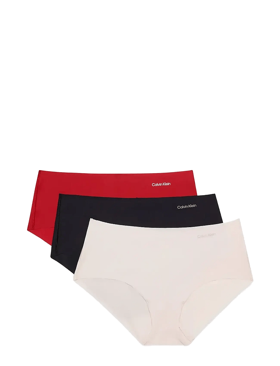 Calvin Klein - HIPSTER 3PK - nahtlose slips - red stamp/nymph thigh/ black - 1
