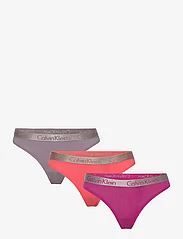 Calvin Klein - THONG 3PK - thongs - gray ridge/festival fuchsia/dubarry - 0