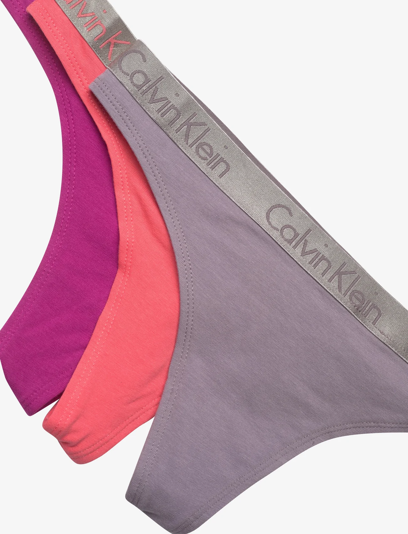Calvin Klein - THONG 3PK - thongs - gray ridge/festival fuchsia/dubarry - 1
