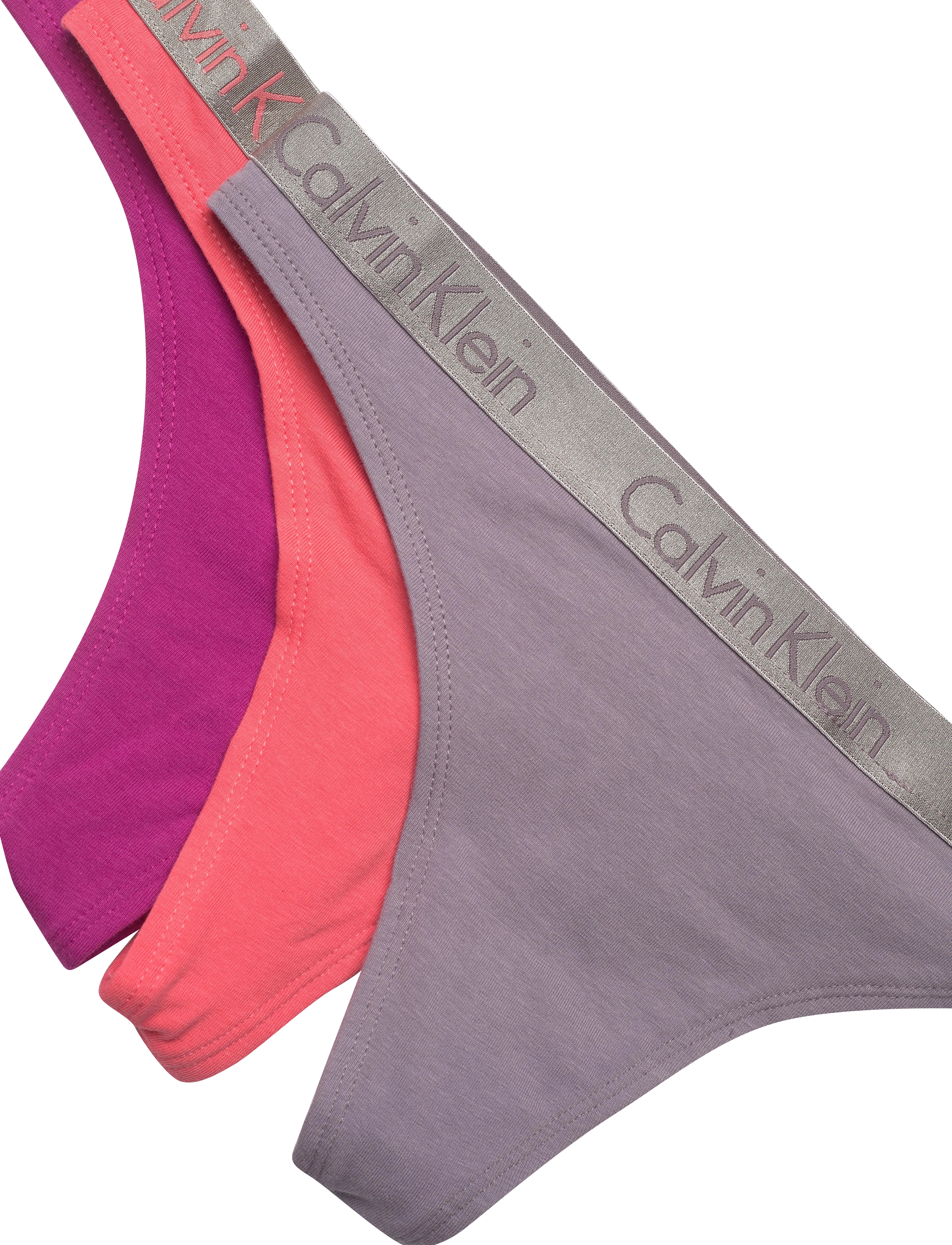 Calvin Klein - THONG 3PK - gray ridge/festival fuchsia/dubarry - 1