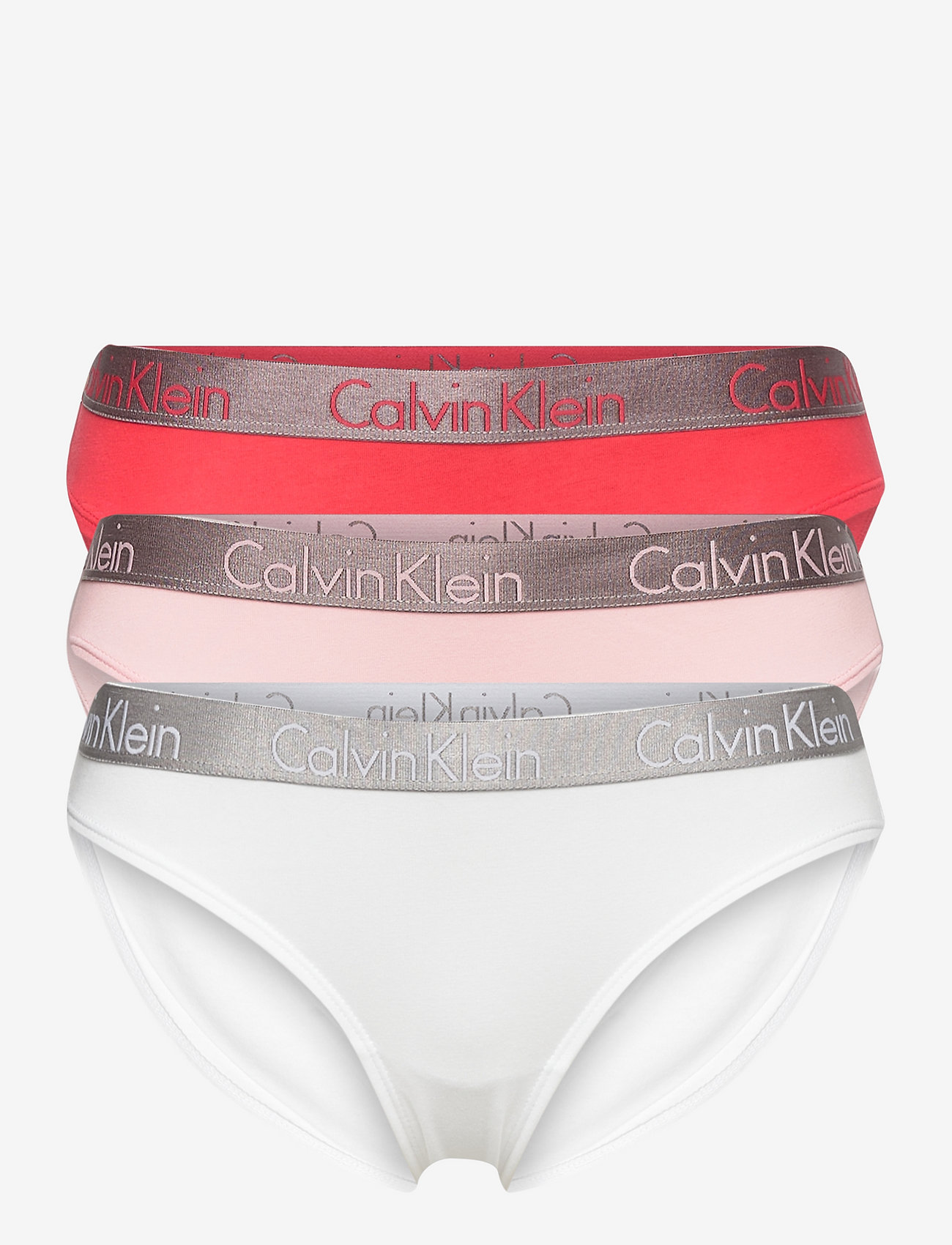 Calvin Klein - BIKINI 3PK - strawberry field/white/aloha pink - 0