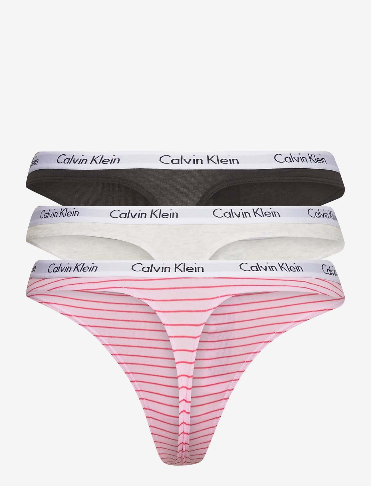 Calvin Klein - THONG 3PK - feeder stripe/snow heather/black - 2