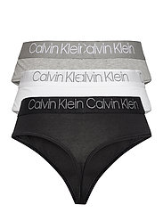 Calvin Klein - 3PK HIGH WAIST THONG - thongs - black/white/grey heather - 2