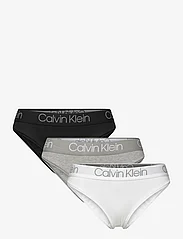 Calvin Klein - 3PK HIGH LEG TANGA - midi & maxi - black/white/grey heather - 0