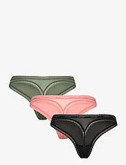 Calvin Klein - THONG 3PK - thongs - thyme/ash rose/ black - 2