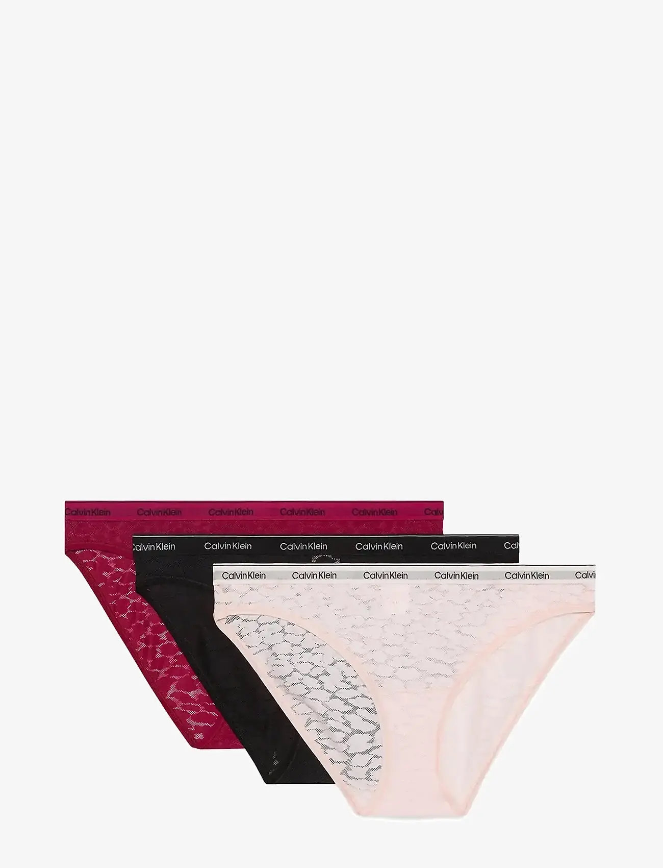 Calvin Klein - BIKINI 3PK - brazilian trosor - beet red/black/eggshell pink - 0