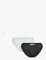 Calvin Klein - 3 PACK BIKINI (MID-RISE) - bezvīļu biksītes - black/white/island reef - 0