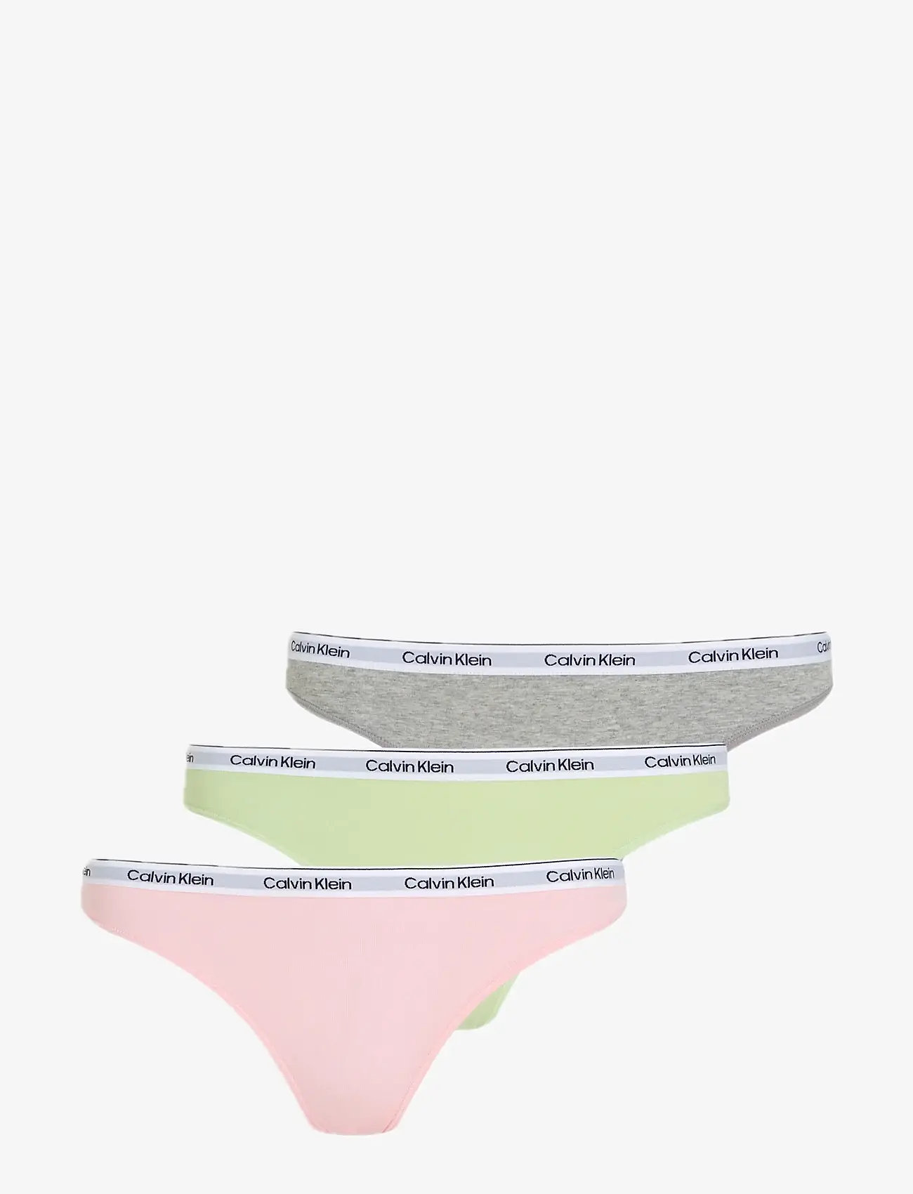 Calvin Klein - BIKINI 3PK - brazilian slips - highline green/buff pink/gry htr - 0