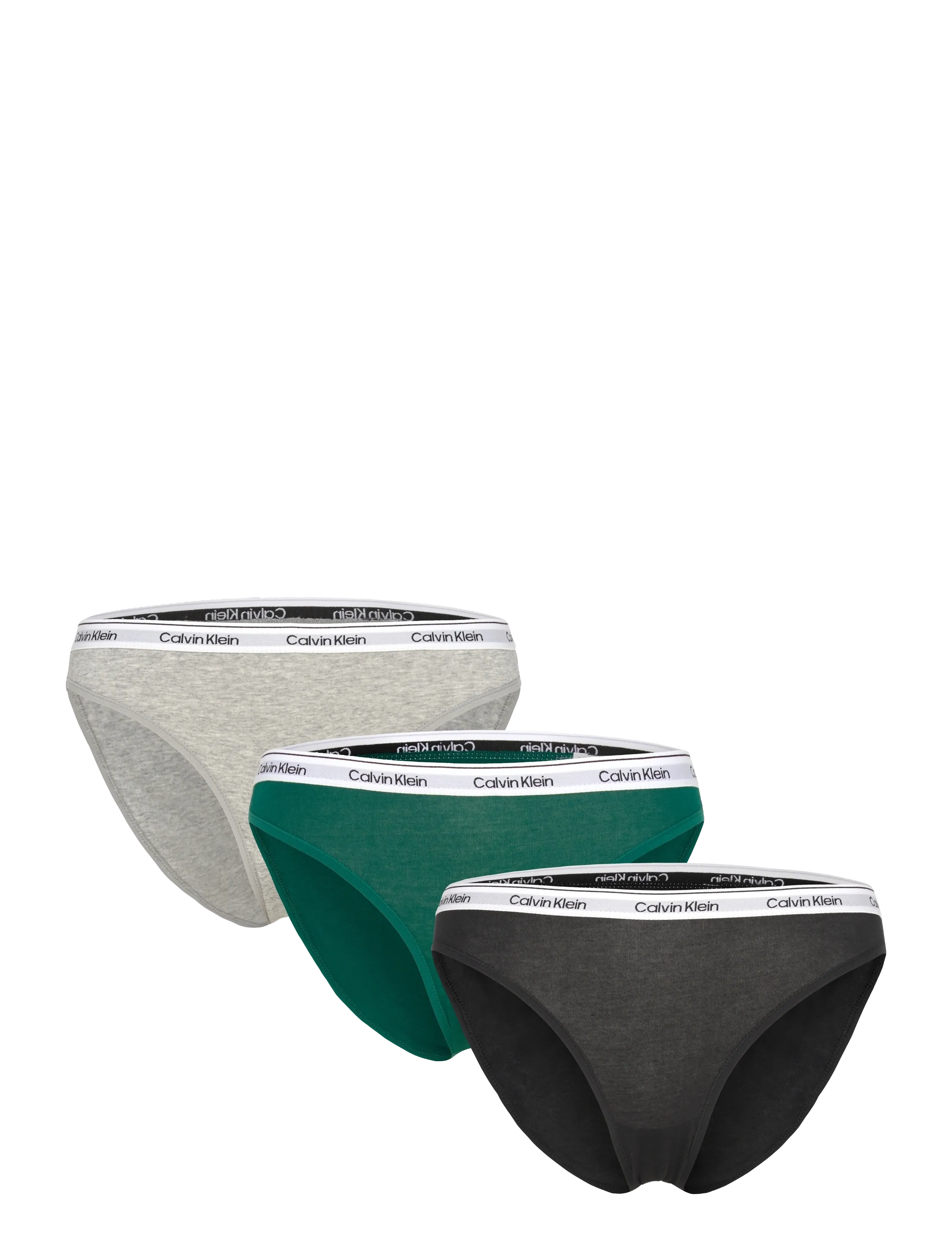 Calvin Klein BIKINI 3PK - Lingerie - BLACK/GREY HEATHER/TURF / multi