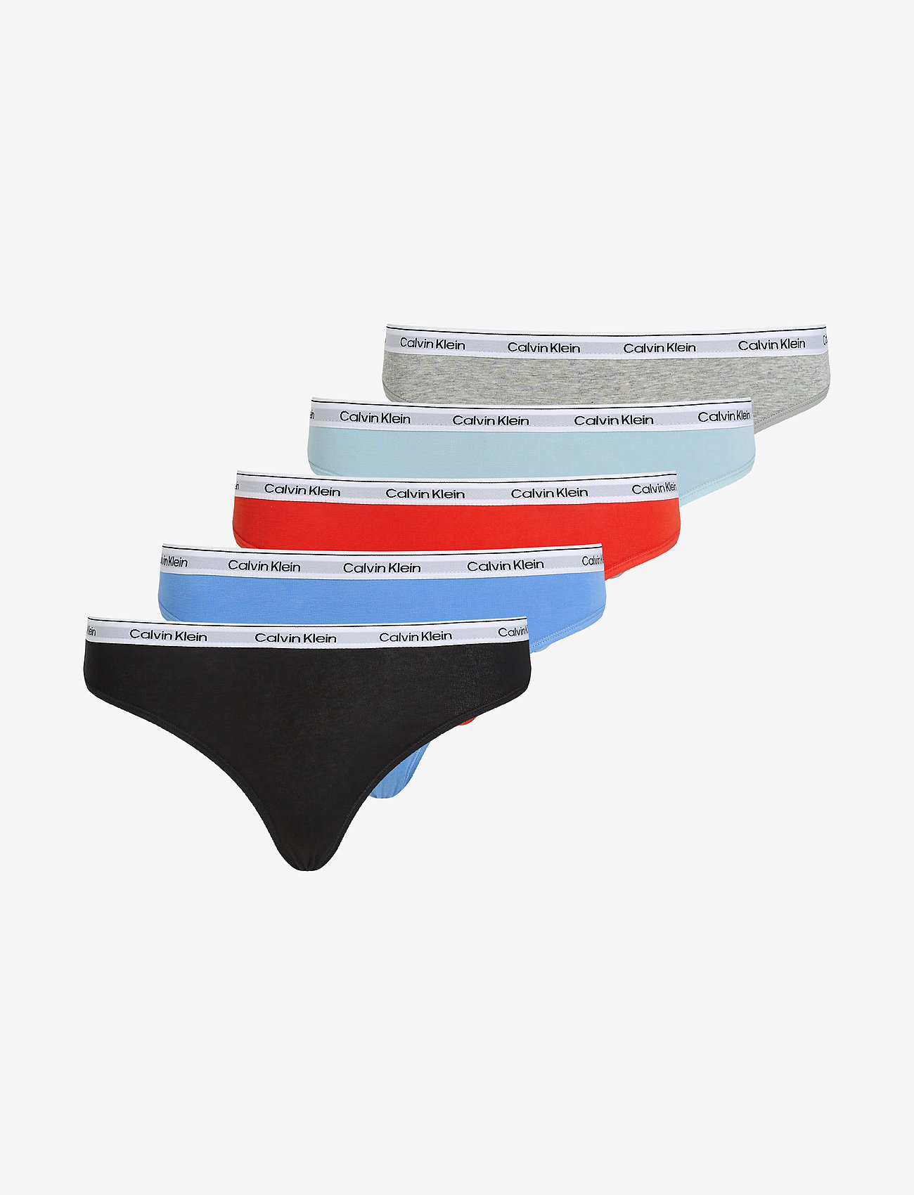Calvin Klein - BIKINI 5PK - slips - blk/gry htr/strlng bl/glcr/mltn - 1
