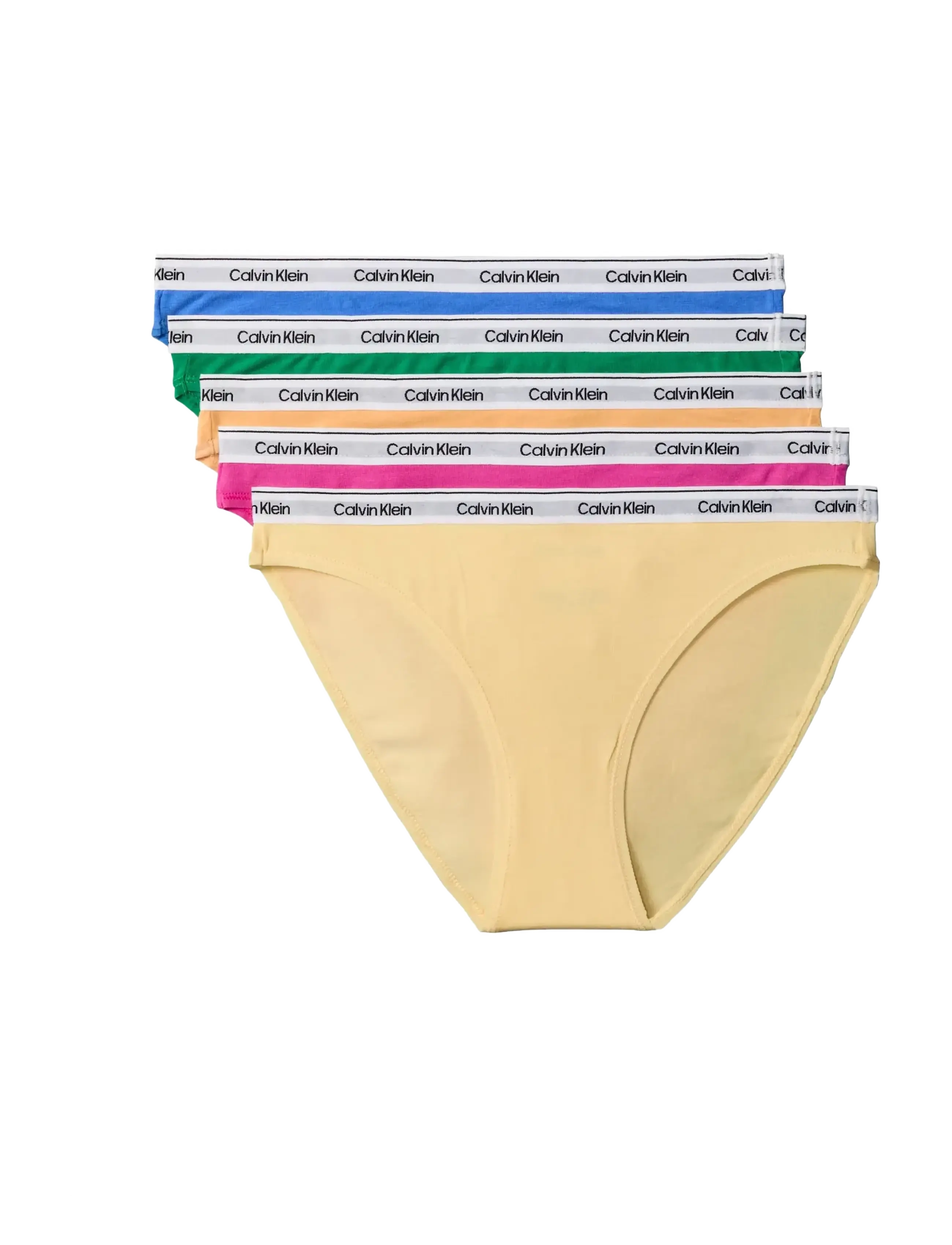 Calvin Klein BIKINI 5PK - Bielizna - MARDI GRAS GREEN RELAY GOLD GOLDEN / pink/rose