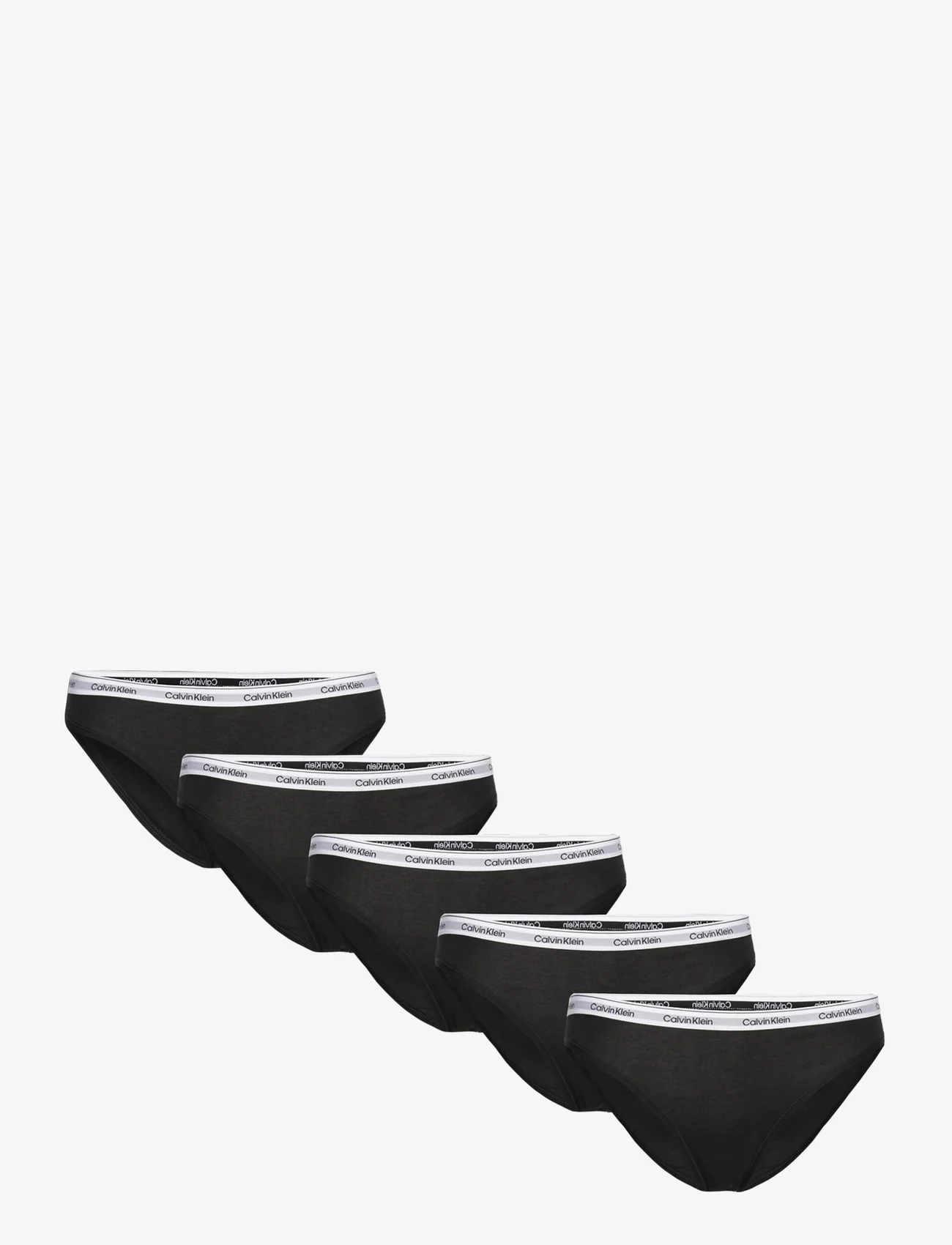Calvin Klein - 5 PACK BIKINI (LOW-RISE) - slips - black/black/black/black/black - 0