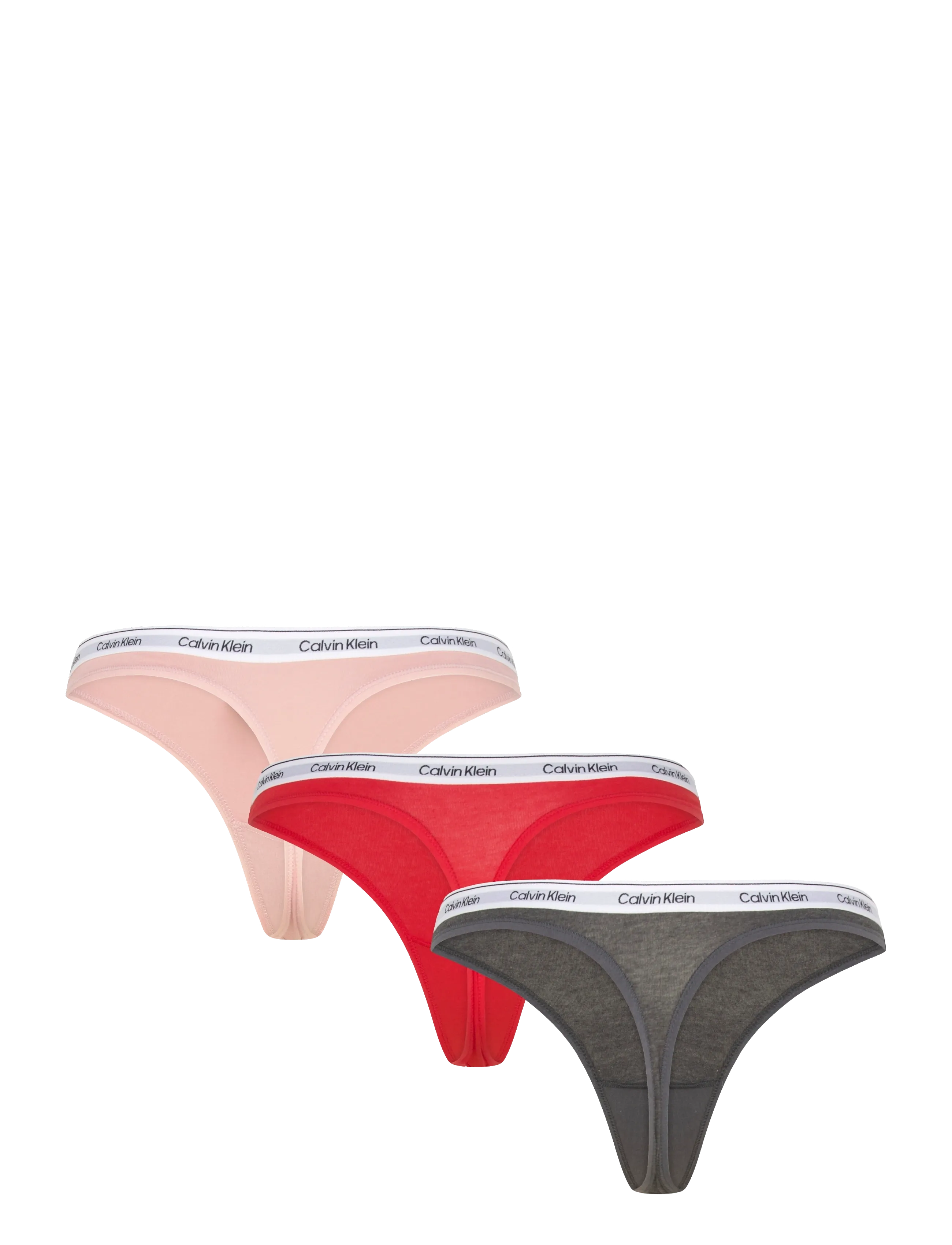 Calvin Klein - THONG 3PK - laveste priser - charcoal grey/adreniline rush/subdu - 2