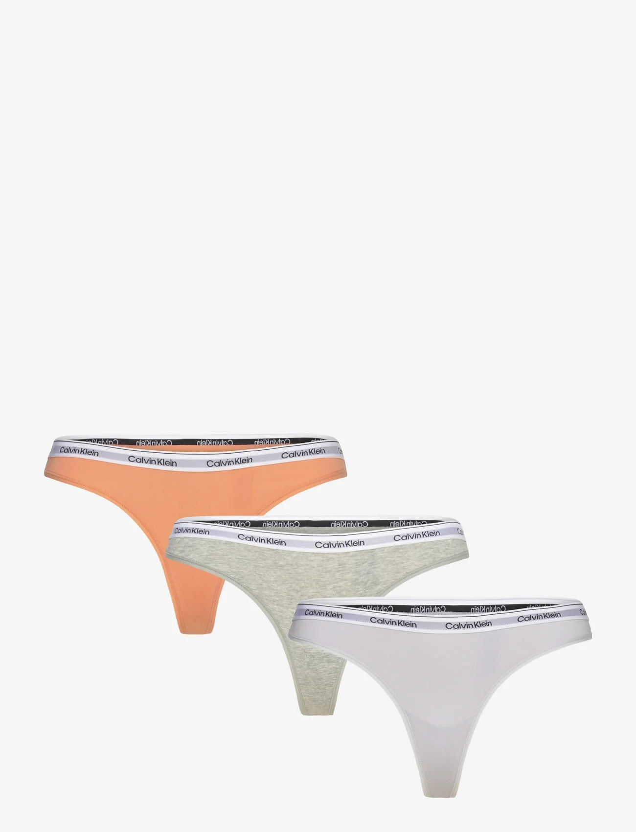 Calvin Klein - 3 PACK THONG (LOW-RISE) - strings - cadmium orng/gry htr/lavender blue - 0
