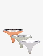 3 PACK THONG (LOW-RISE) - CADMIUM ORNG/GRY HTR/LAVENDER BLUE