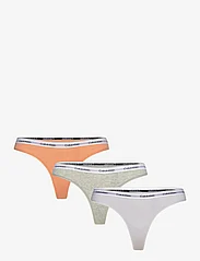 Calvin Klein - 3 PACK THONG (LOW-RISE) - string - cadmium orng/gry htr/lavender blue - 0