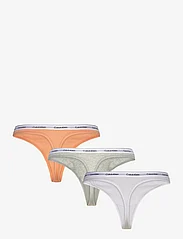 Calvin Klein - 3 PACK THONG (LOW-RISE) - string - cadmium orng/gry htr/lavender blue - 1