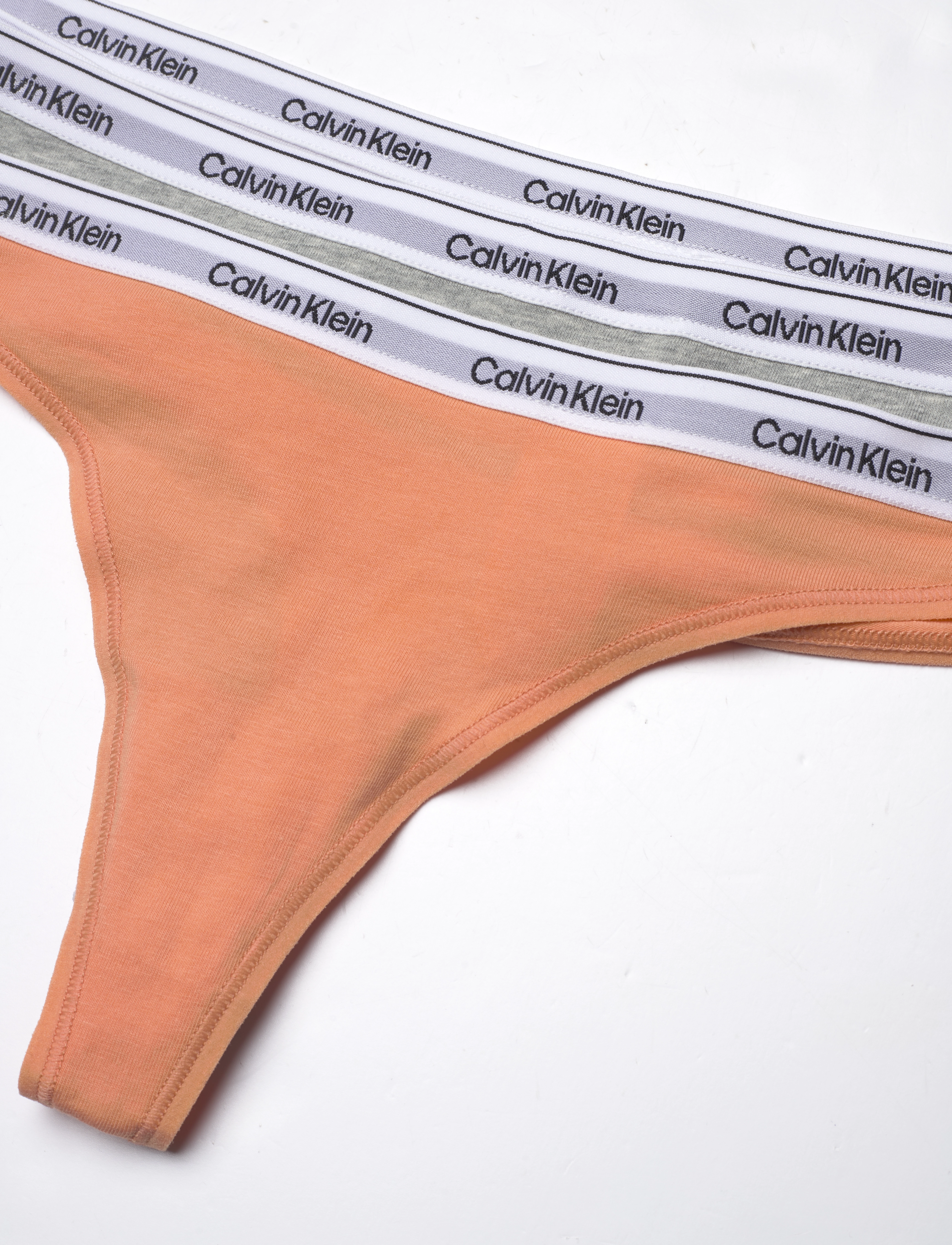 Calvin Klein - THONG 3PK - stringtrosor - cadmium orng/gry htr/lavender blue - 2