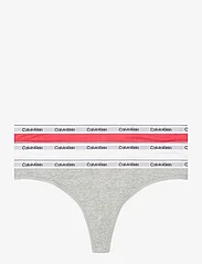 Calvin Klein - 3 PACK THONG (LOW-RISE) - stringtrosor - azalea/white/grey heather - 0