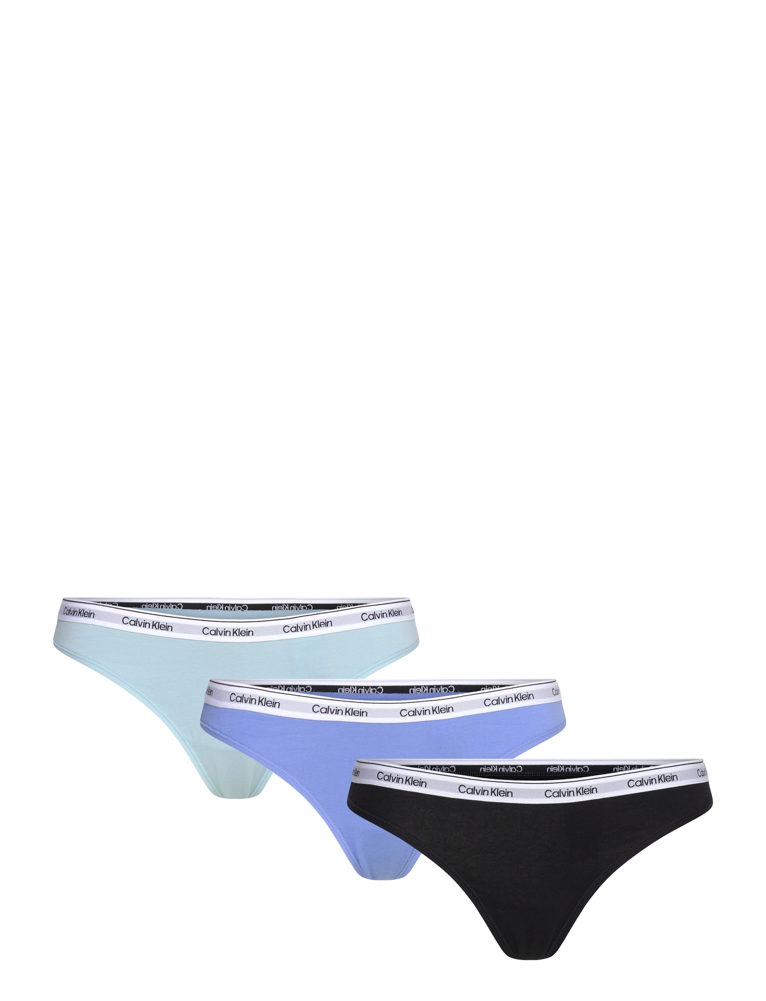 Calvin Klein THONG 3PK - Bielizna - STERLING BLUE/BLACK/GLACIER / blue