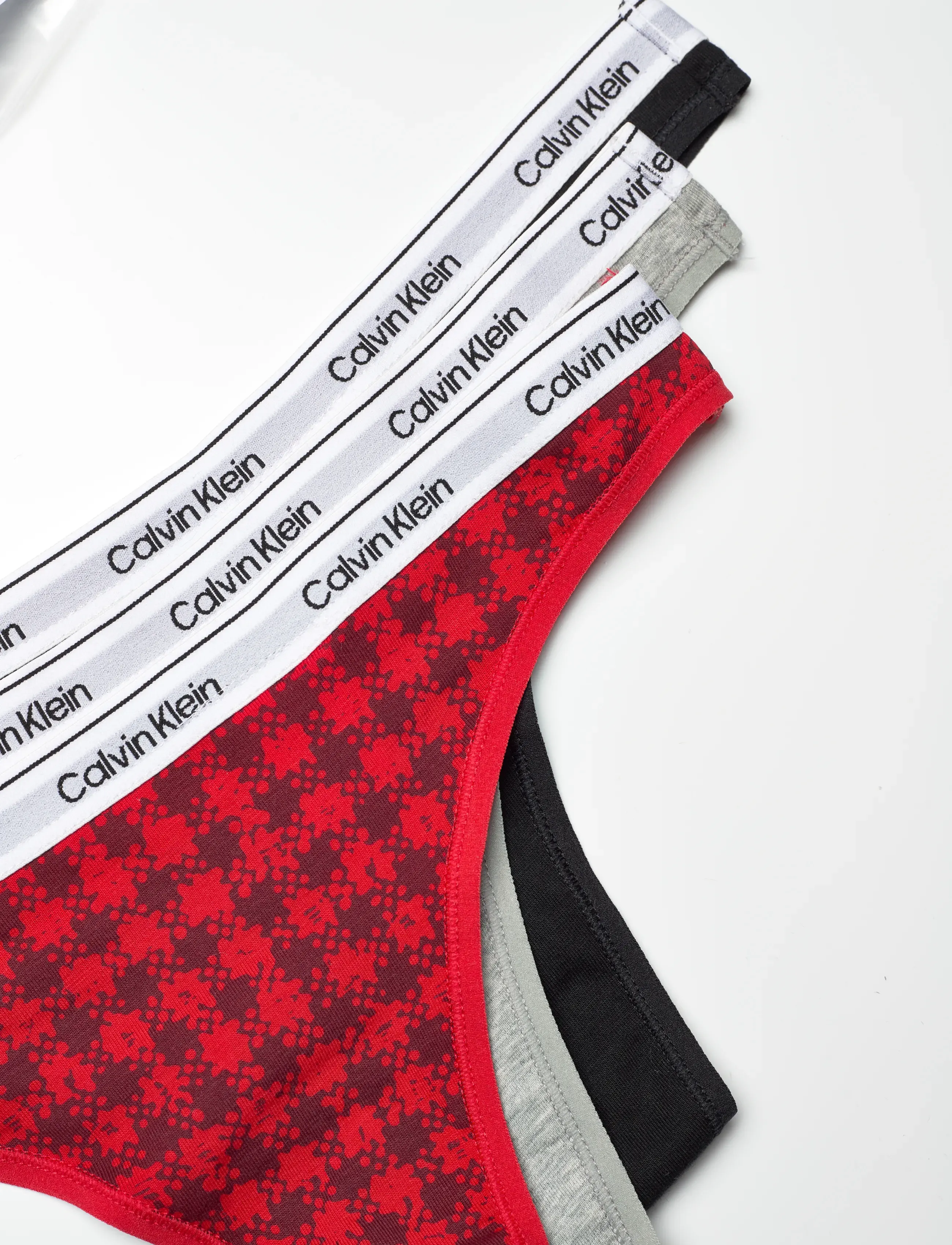 Calvin Klein - THONG 3PK - stringi - blotched plaid+adrenaline rush/blac - 1