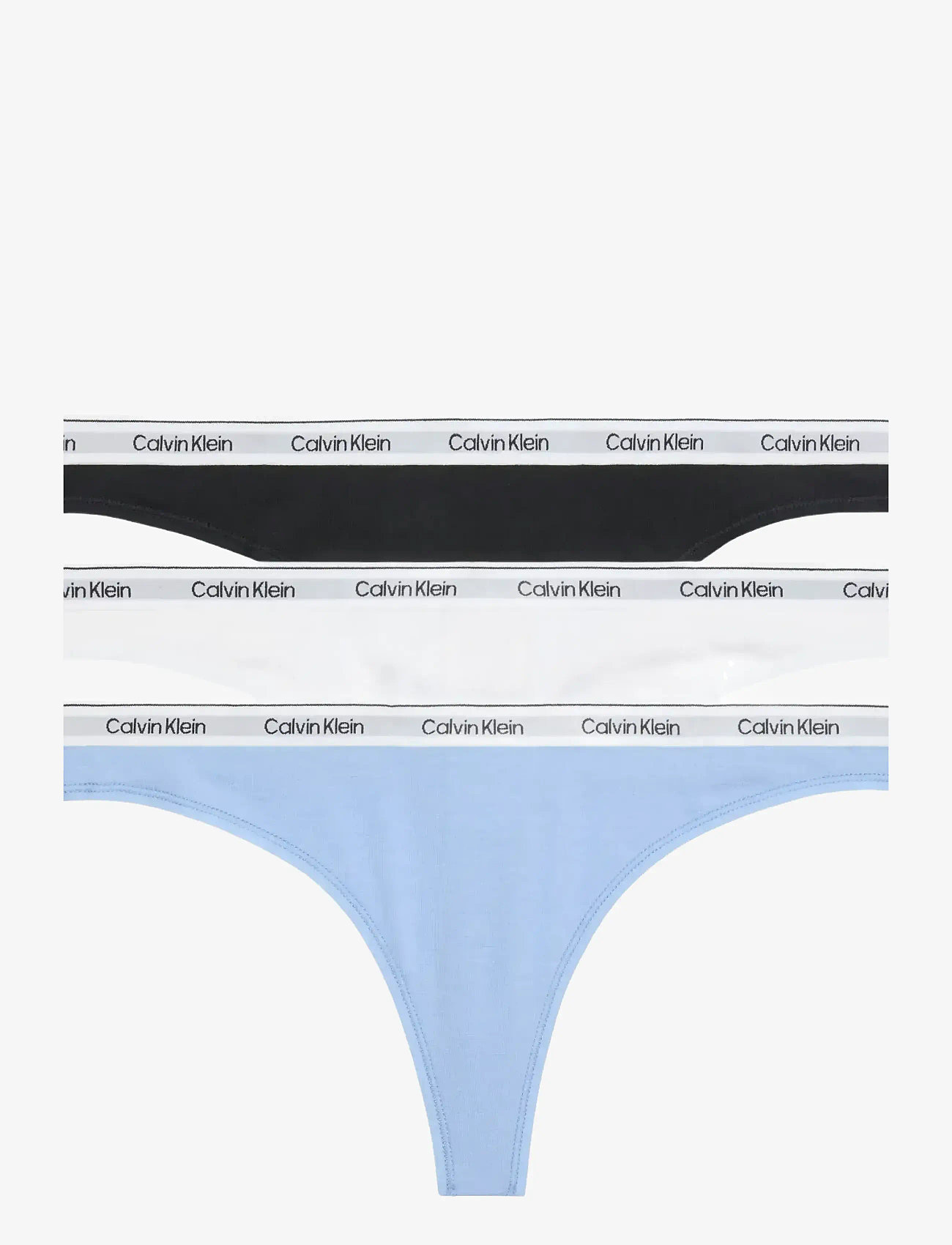Calvin Klein - THONG 3PK - stringtrusser - black white frozen fjiord - 0
