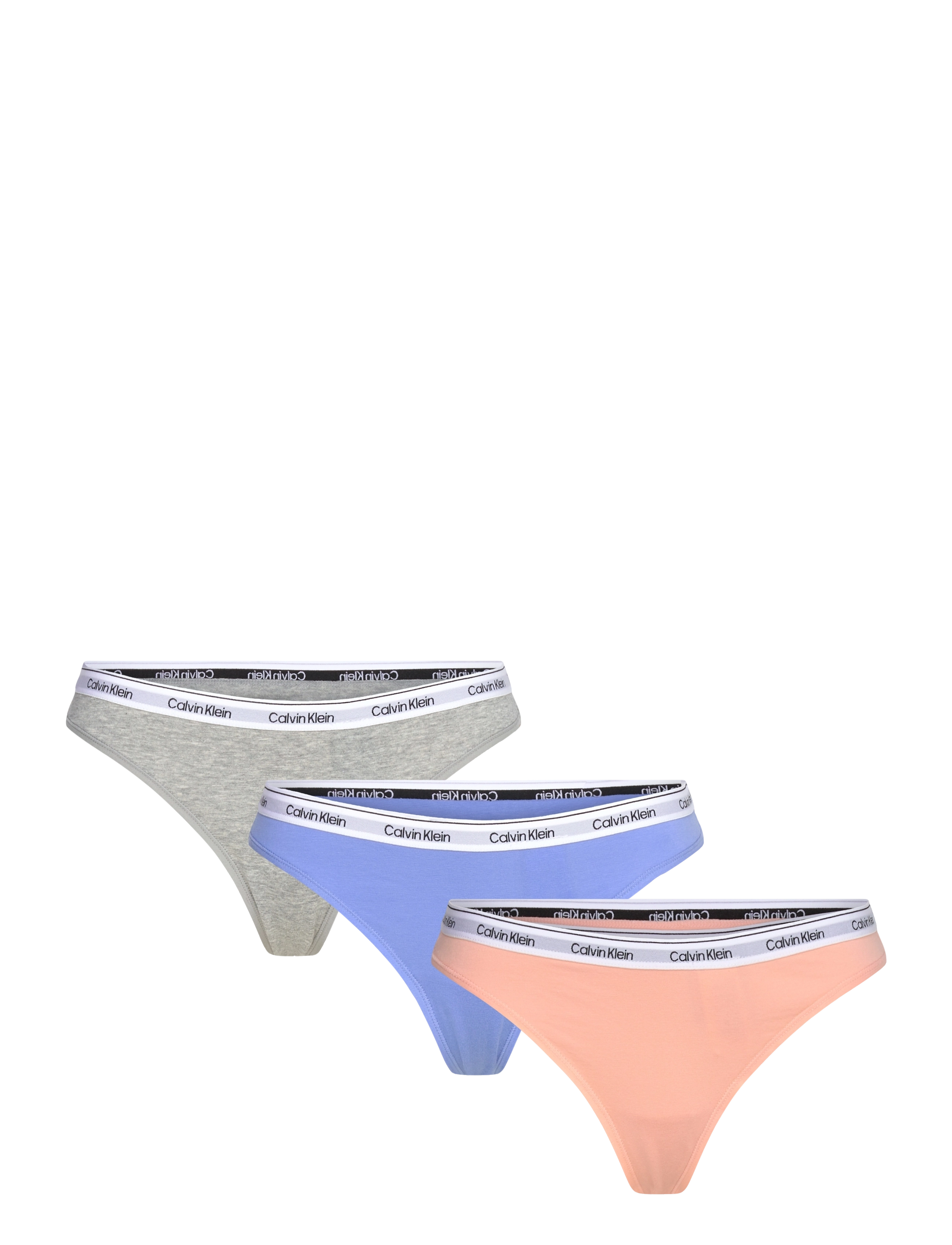 Calvin Klein THONG 3PK - Bielizna - GLACIER/MELON FRENZY/GRY HTHR / blue
