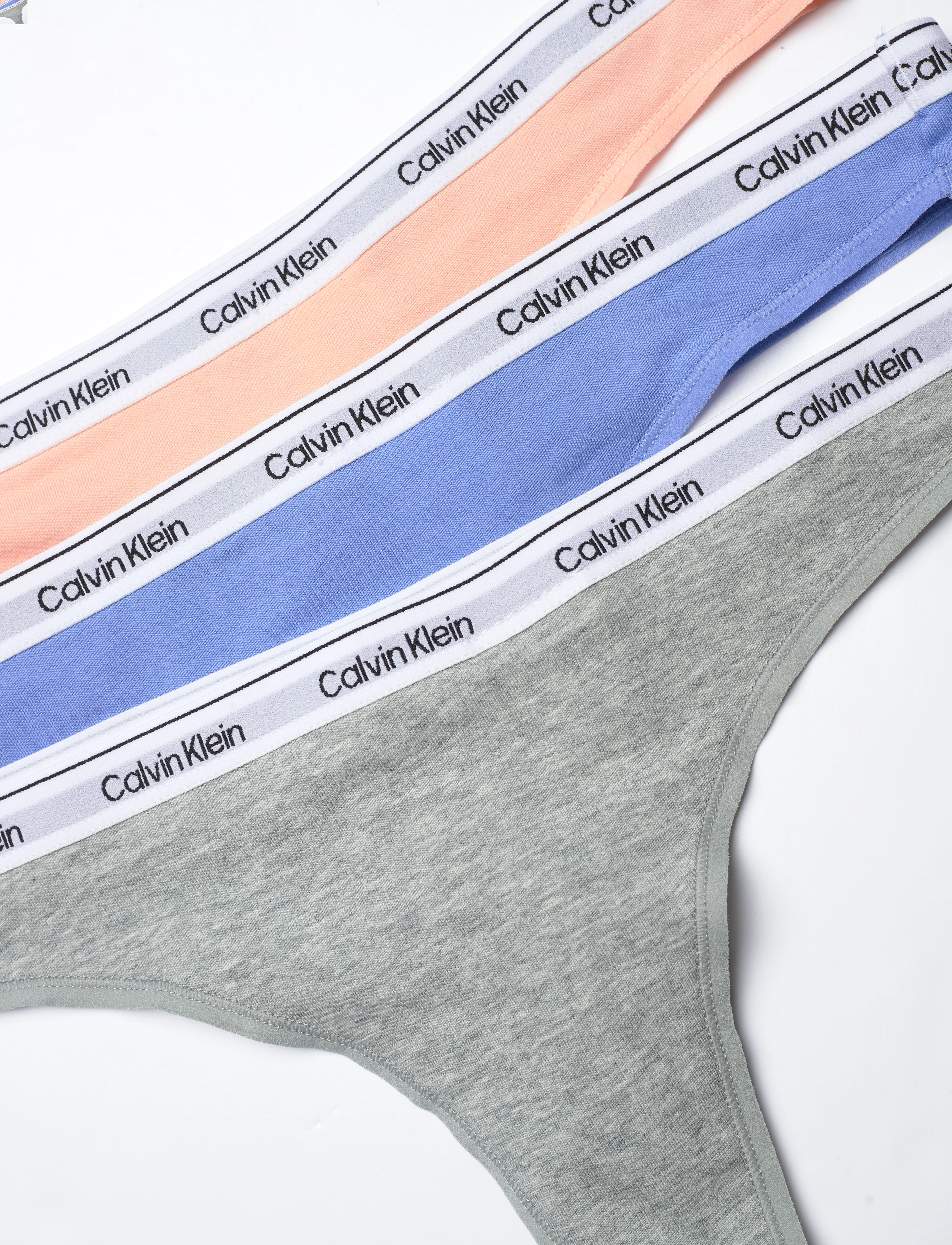 Calvin Klein - THONG 3PK - stringtrusser - glacier/melon frenzy/gry hthr - 5