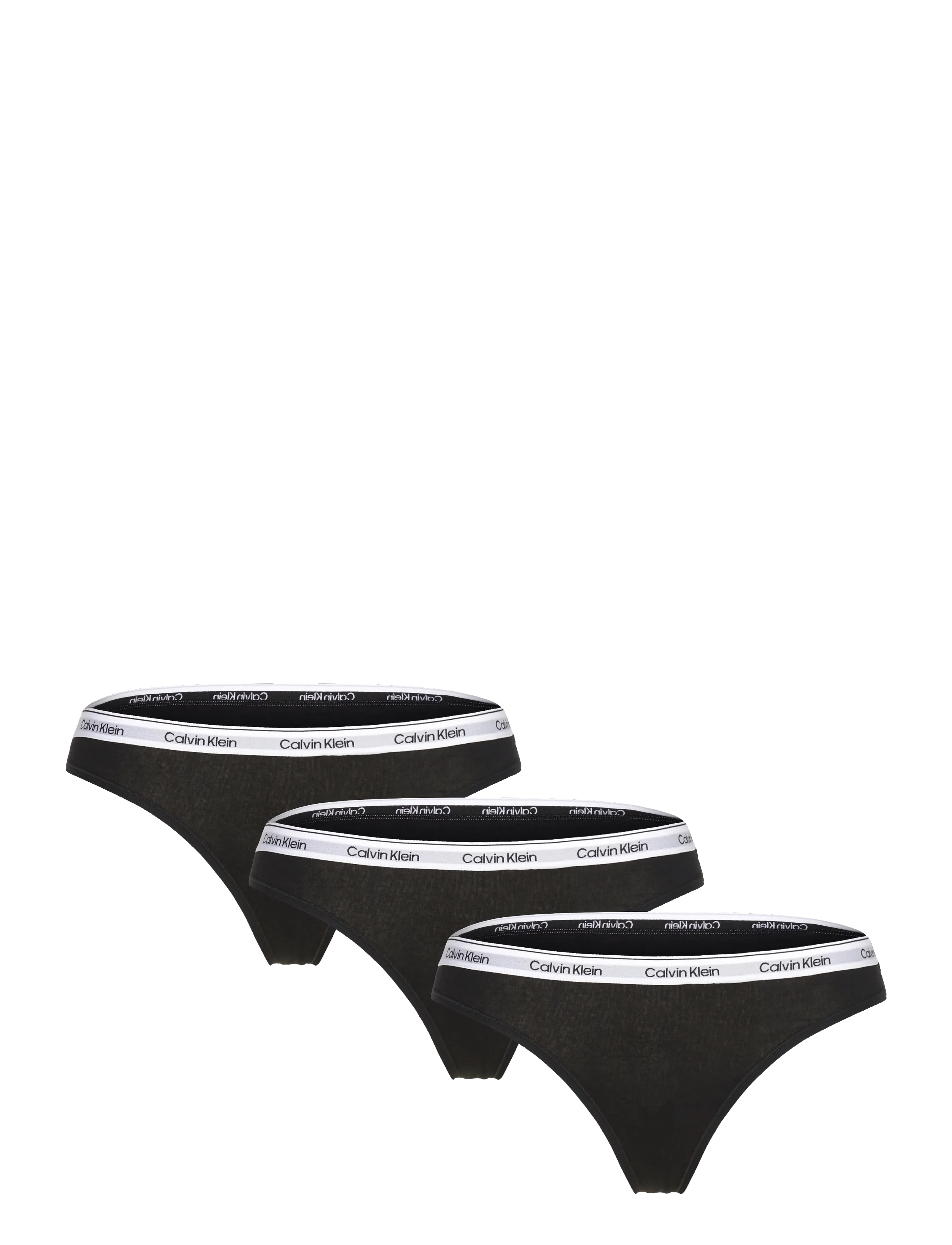 Calvin Klein THONG 3PK - Stringid - BLACK  BLACK  BLACK / black