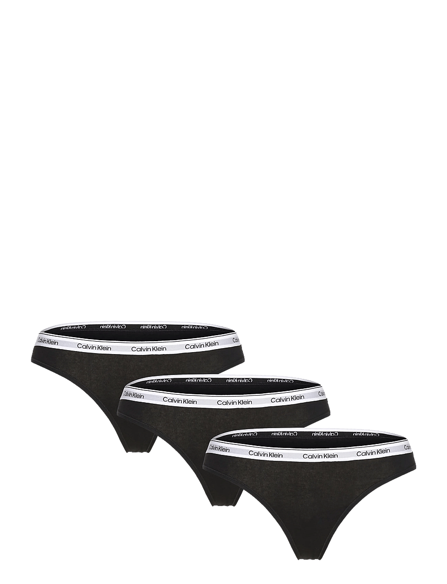 Calvin Klein - THONG 3PK - thongs - black black black - 1