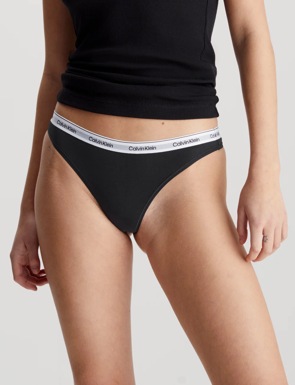 Calvin Klein - THONG 3PK - stringtrosor - black black black - 0