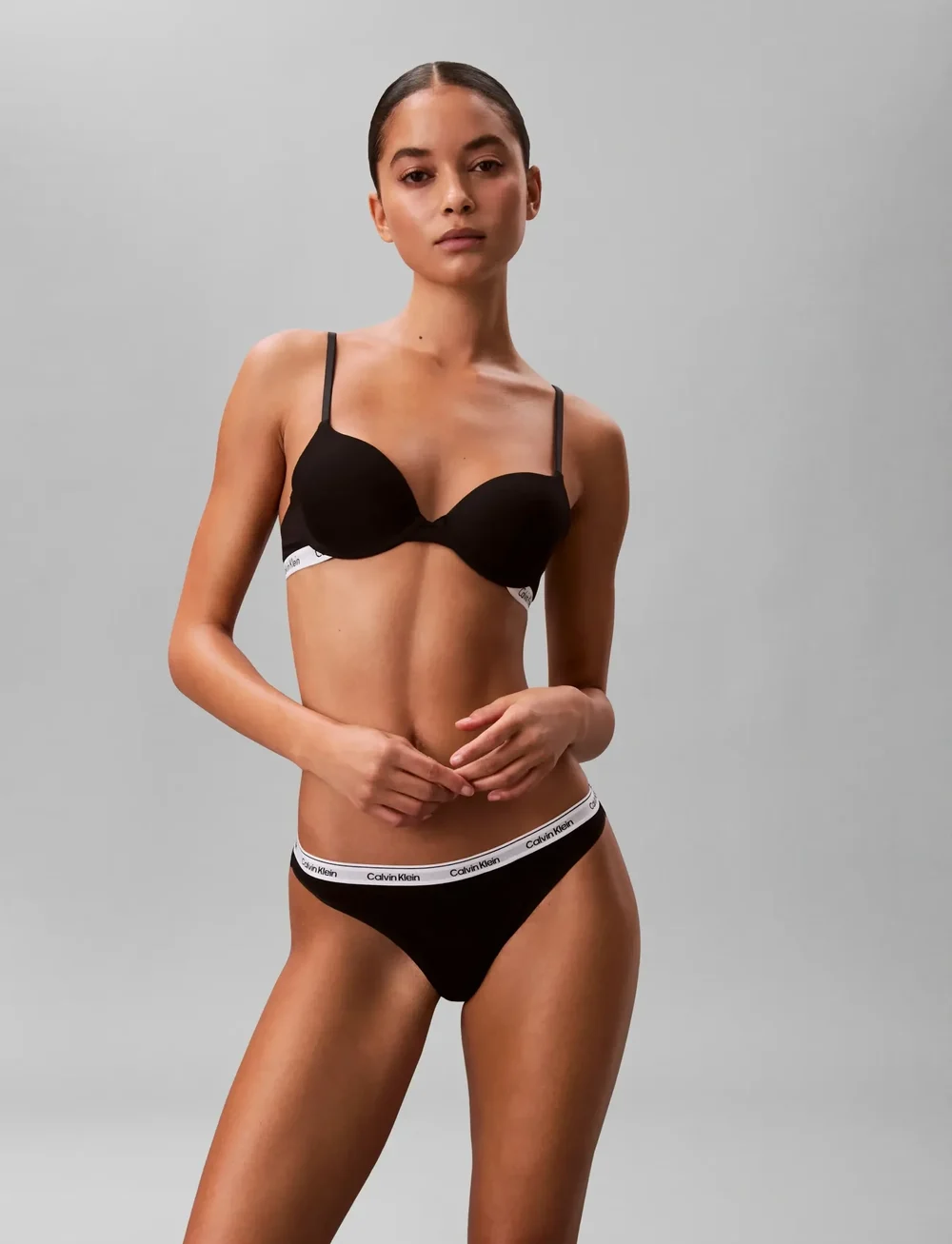 Calvin Klein - THONG 3PK - stringid - black black black - 3