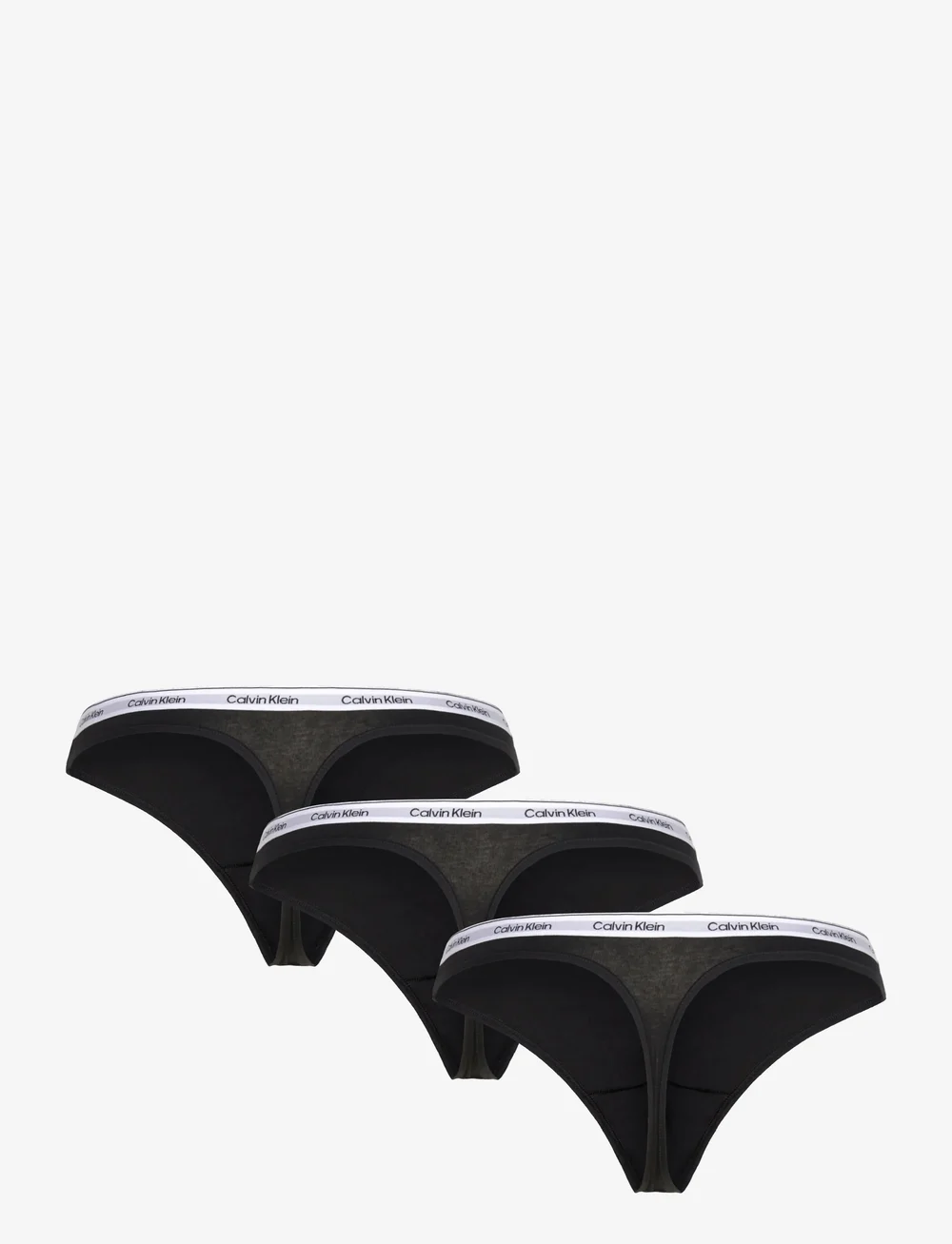 Calvin Klein - THONG 3PK - stringtrosor - black black black - 5