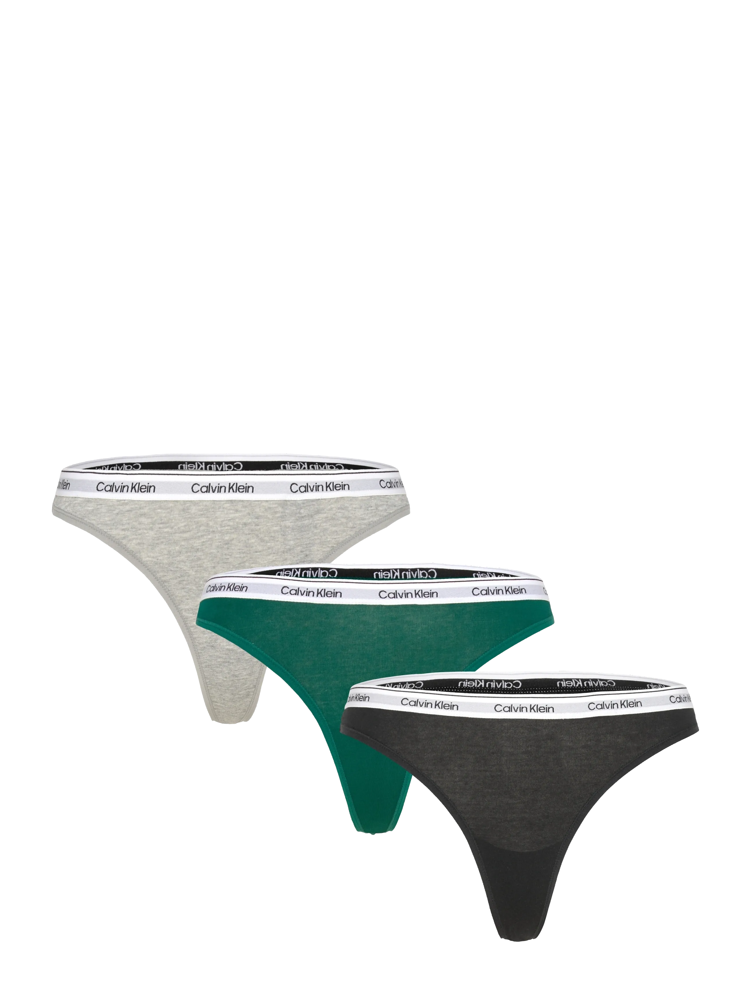 Calvin Klein THONG 3PK - Unterwäsche - BLACK/GREY HEATHER/TURF / multi
