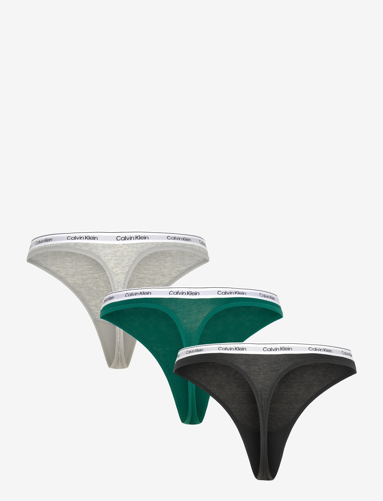 Calvin Klein - THONG 3PK - string - black/grey heather/turf - 2