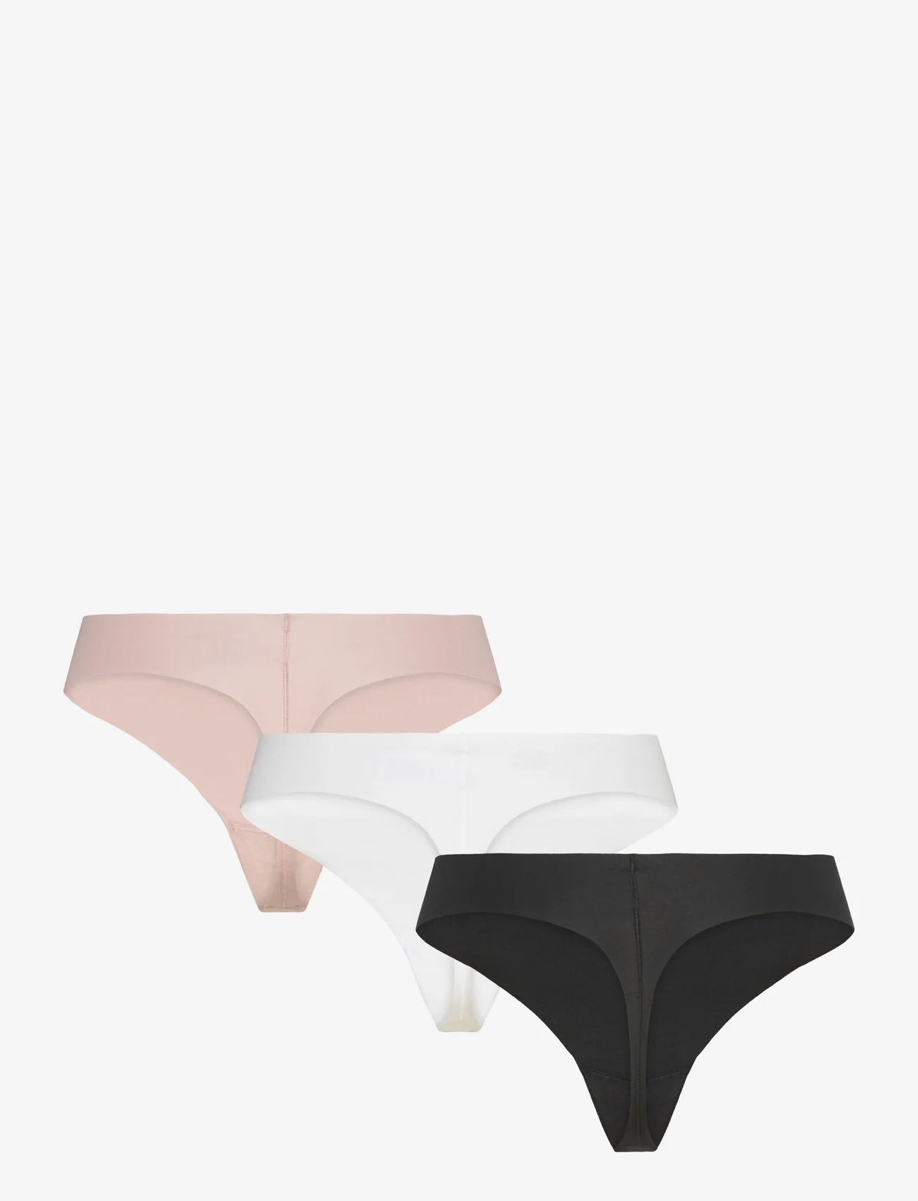 Calvin Klein - 3 PACK THONG (MID-RISE) - seamless panties - black/white/subdued - 1