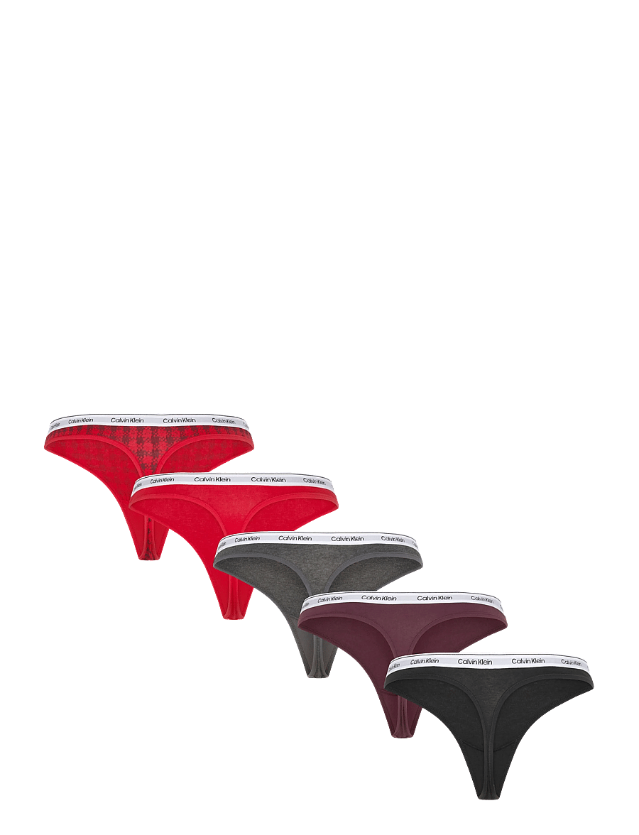 Calvin Klein - THONG 5PK - stringtrosor - blotched plaid+adreniline rush/blac - 2
