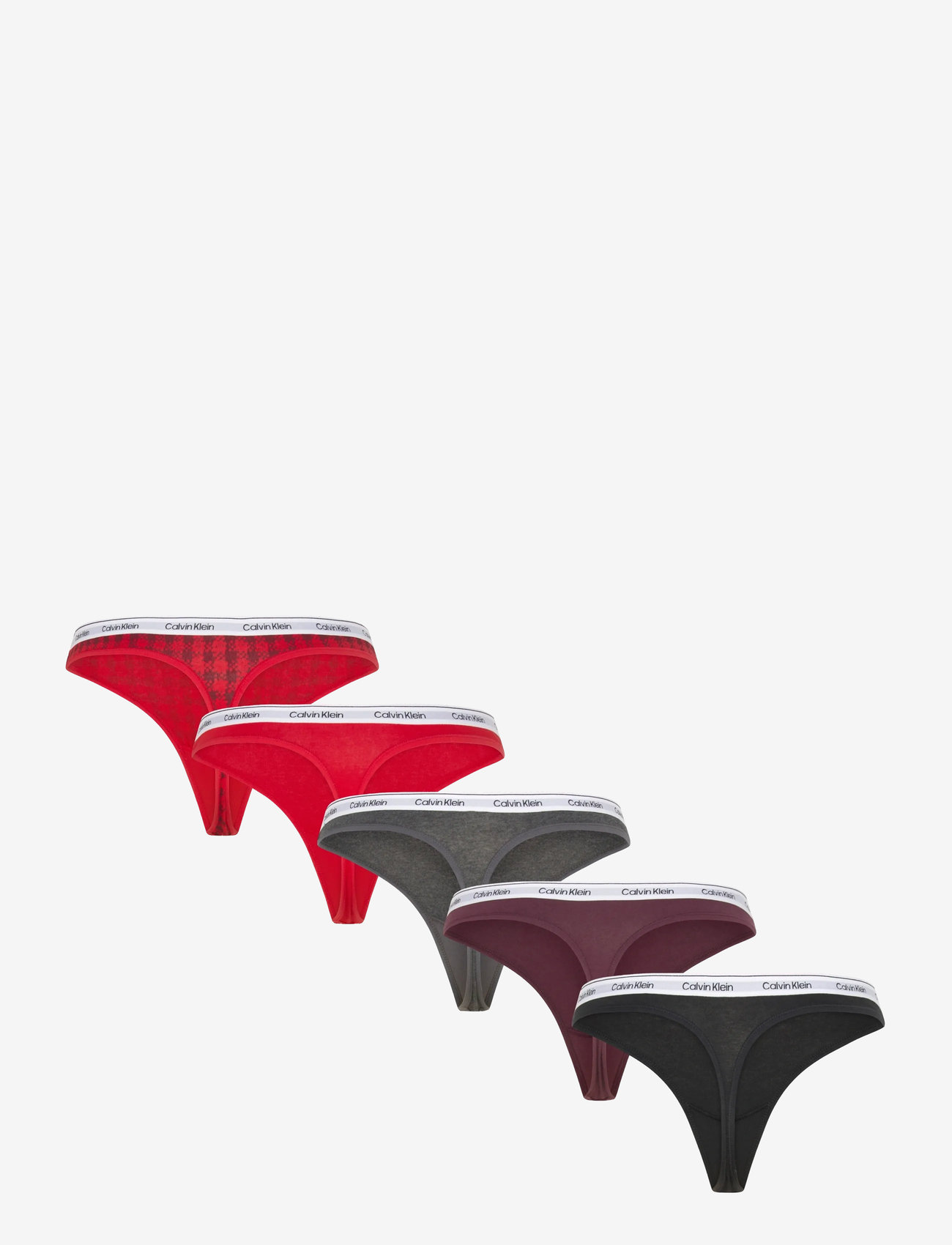 Calvin Klein - THONG 5 PK - stringtrosor - blotched plaid+adreniline rush/blac - 2